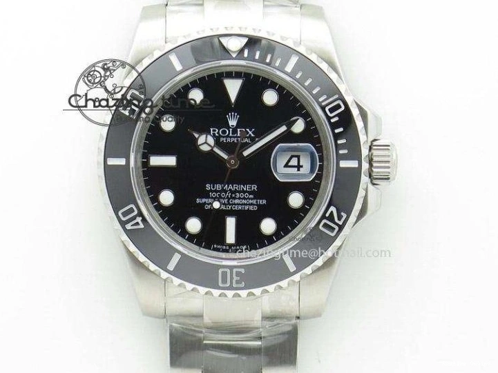 1221 Soft DayDate 40 SS QF 1:1 Best Edition Black Crystal Dial Diamonds Bezel on President Bracelet A2836 V5 (Gain Weight) 477